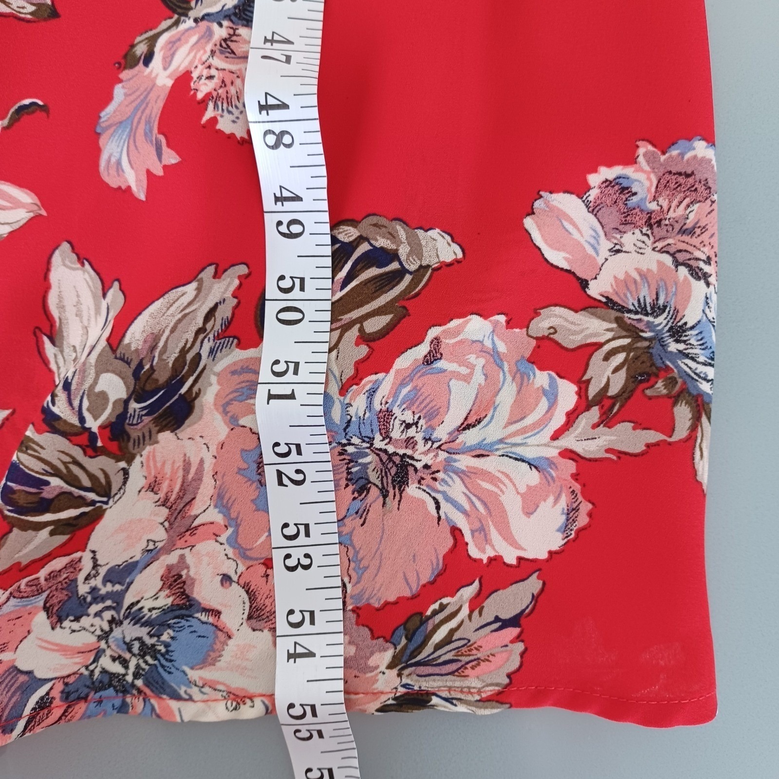 Chelsea28 Red Floral Smocked Bodice Midi Dress Long Sleeve Xxl Nwt Nordstrom — image 7 of 8